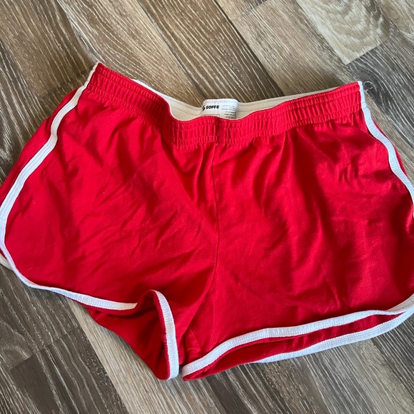 red with white stripe soffe  shorts - Picture 1 of 3